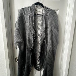 Foxblood Greyscale Fringe Shawl